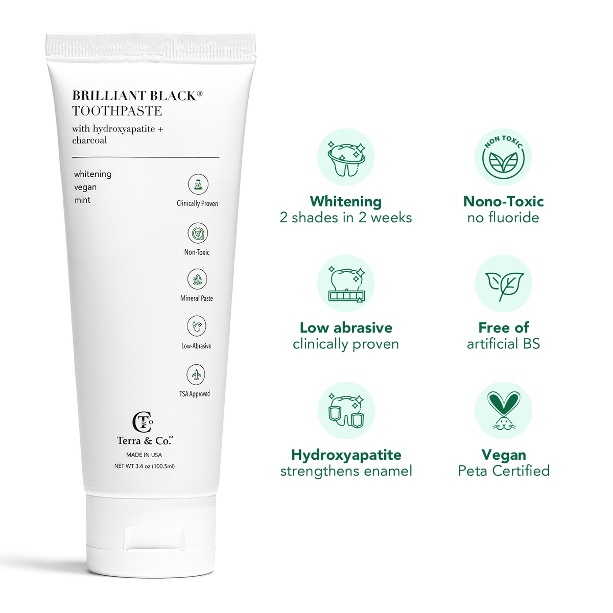 Brilliant Black Toothpaste Duo – Whitening Teeth & Enamel Support